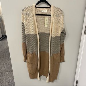 Color block cardigan sweater